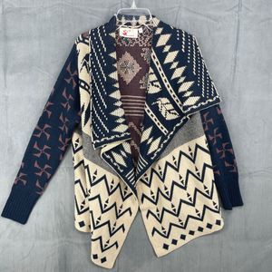 Anthropologie Srod Butterflies Sweater Womens Small Blue Aztec Waterfall…